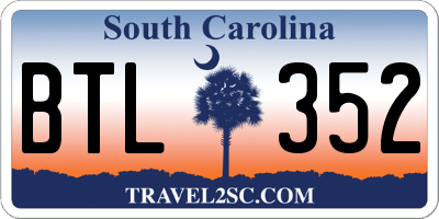 SC license plate BTL352