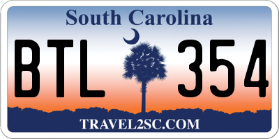 SC license plate BTL354