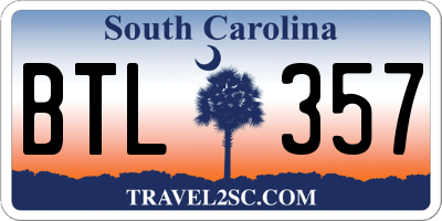 SC license plate BTL357
