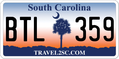 SC license plate BTL359