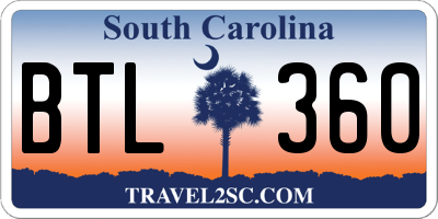 SC license plate BTL360