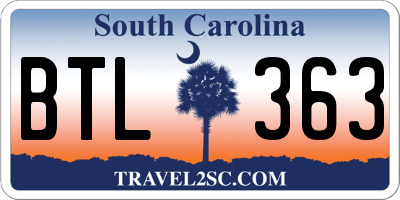 SC license plate BTL363