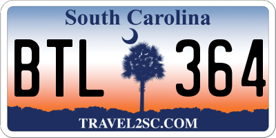 SC license plate BTL364