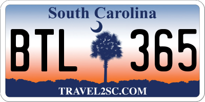 SC license plate BTL365