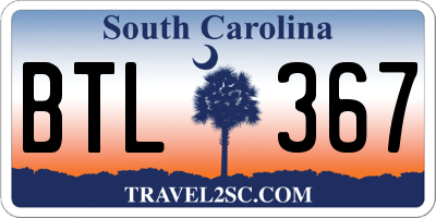 SC license plate BTL367