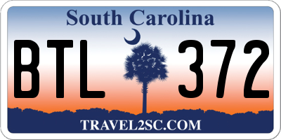 SC license plate BTL372