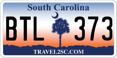 SC license plate BTL373