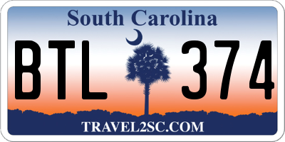 SC license plate BTL374