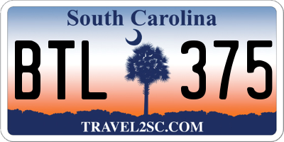 SC license plate BTL375
