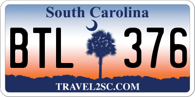 SC license plate BTL376