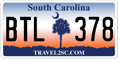 SC license plate BTL378