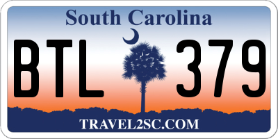 SC license plate BTL379
