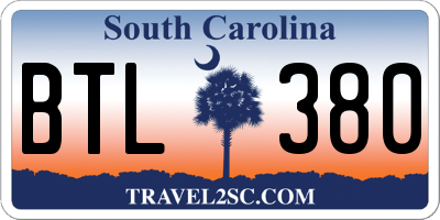 SC license plate BTL380