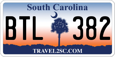 SC license plate BTL382