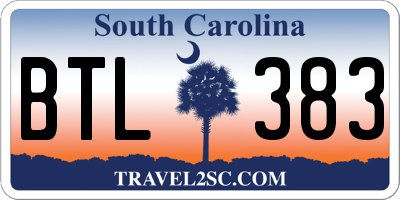 SC license plate BTL383