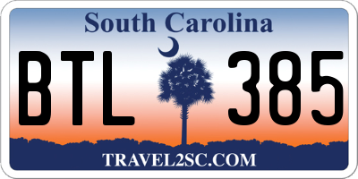 SC license plate BTL385