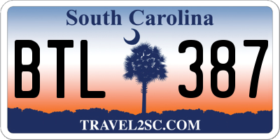 SC license plate BTL387
