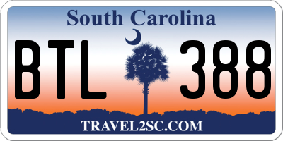 SC license plate BTL388