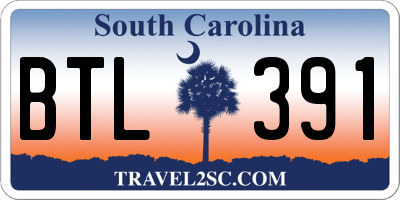 SC license plate BTL391