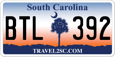 SC license plate BTL392