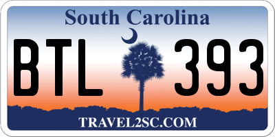 SC license plate BTL393