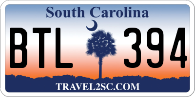 SC license plate BTL394