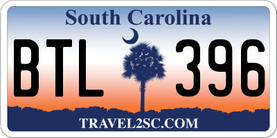 SC license plate BTL396