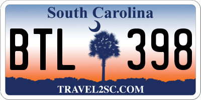 SC license plate BTL398