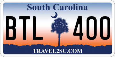 SC license plate BTL400