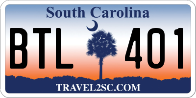SC license plate BTL401