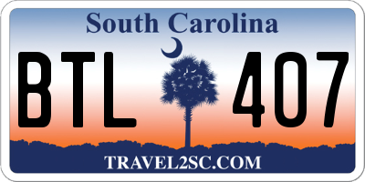 SC license plate BTL407