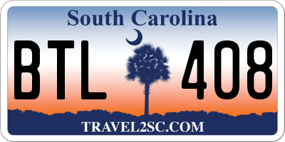 SC license plate BTL408