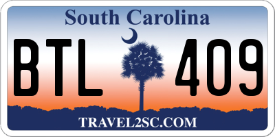 SC license plate BTL409