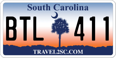 SC license plate BTL411