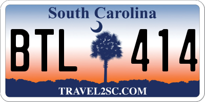 SC license plate BTL414