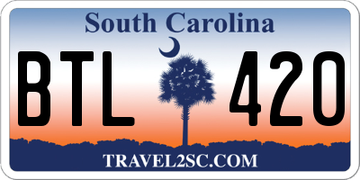SC license plate BTL420