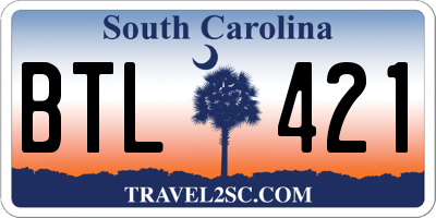 SC license plate BTL421