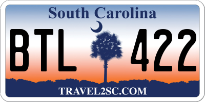 SC license plate BTL422