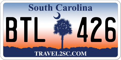 SC license plate BTL426