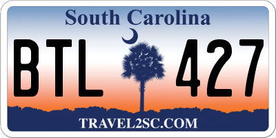SC license plate BTL427