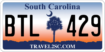 SC license plate BTL429