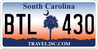 SC license plate BTL430