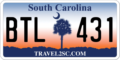 SC license plate BTL431