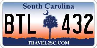 SC license plate BTL432