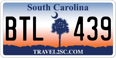 SC license plate BTL439