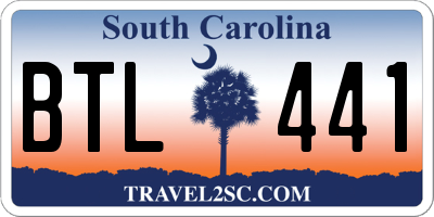 SC license plate BTL441