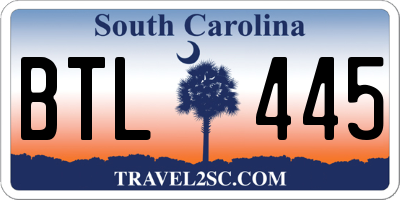 SC license plate BTL445