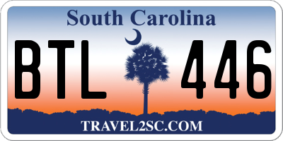 SC license plate BTL446