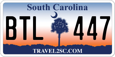 SC license plate BTL447