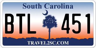 SC license plate BTL451